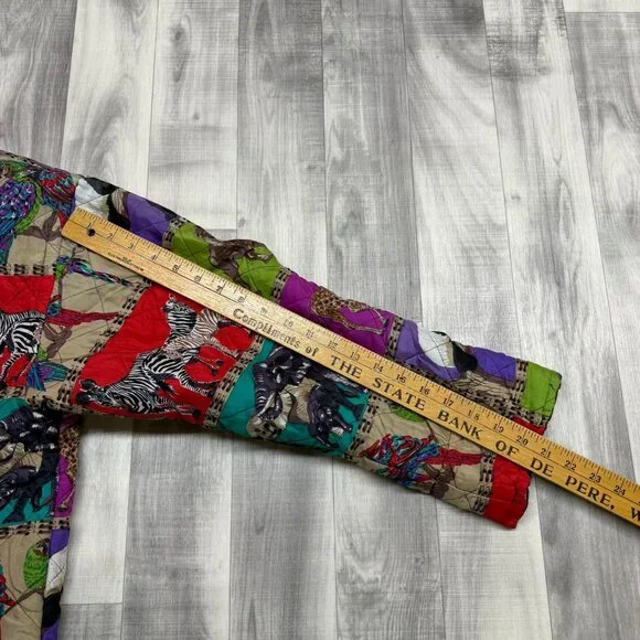 ✅Womens M VTG Mureli African Safari Animal Print Quilted Jacket W/Pants 2 Pc Set - Picture 6 of 16